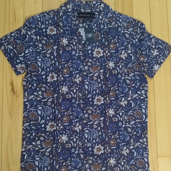Abercrombie & Fitch button up linen blend shirt S - Picture 1 of 15